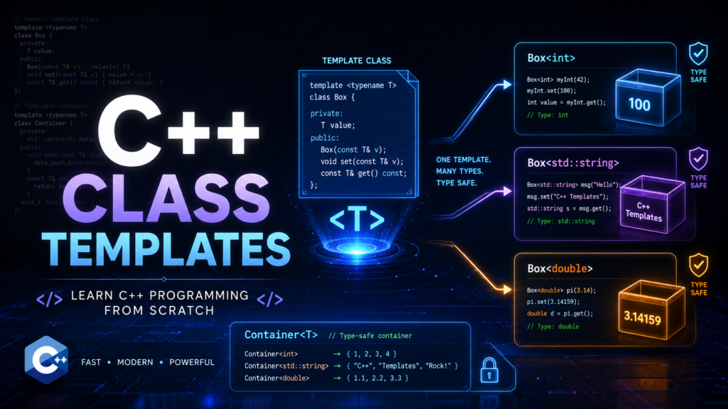 C++ Class Templates generic container tutorial