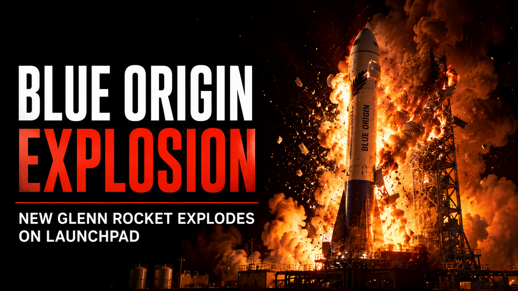 Blue Origin New Glenn rocket explosion on launchpad 2026