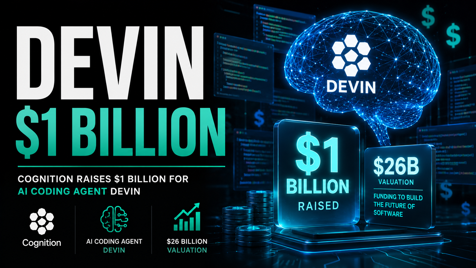 Cognition Devin AI coding agent 1 billion funding 26 billion valuation 2026