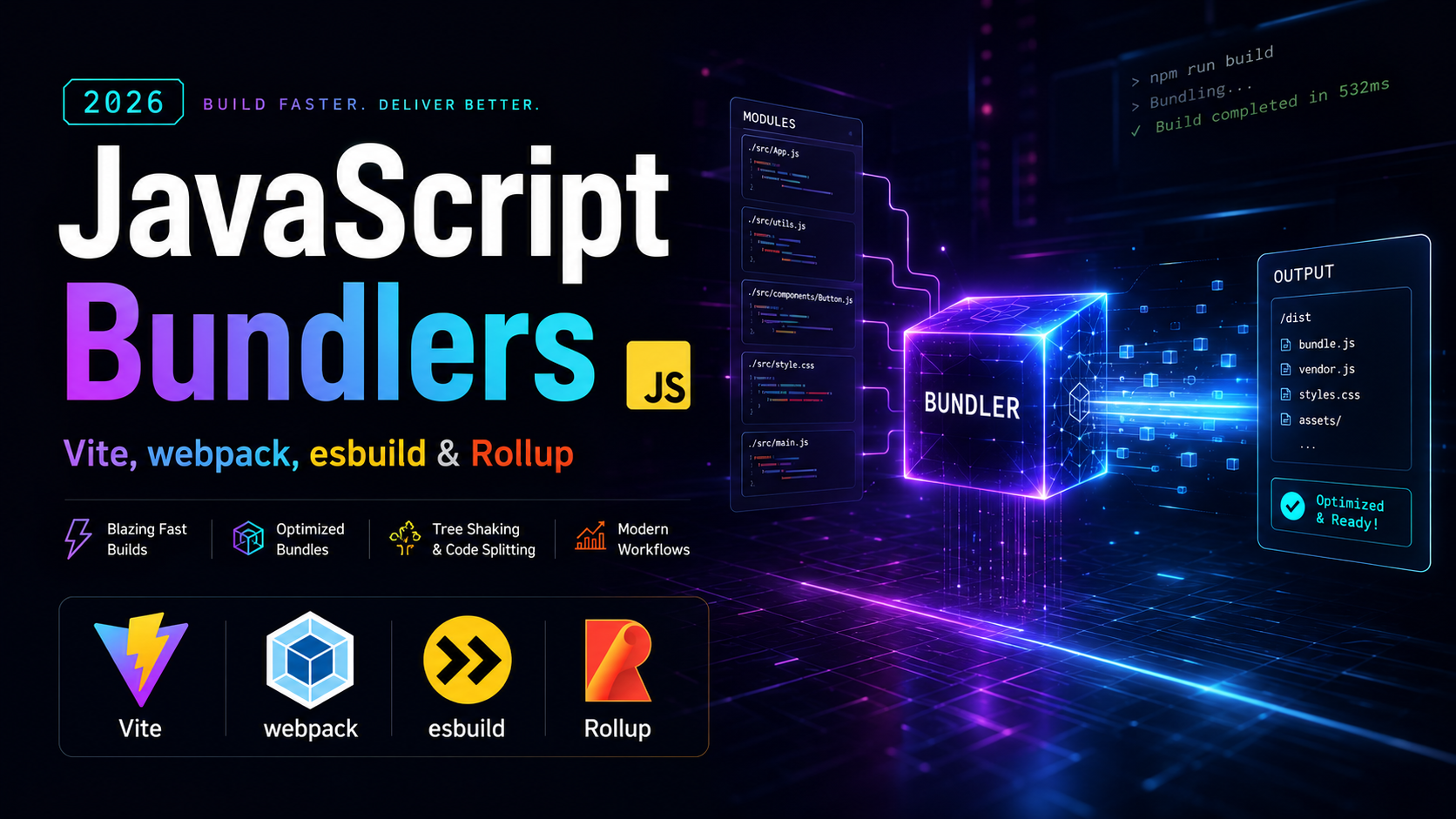 JavaScript bundlers Vite webpack 2026 featured image
