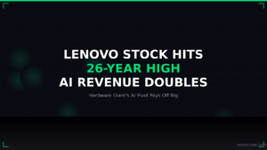 Lenovo stock 26 year high AI revenue doubles 2026