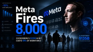 Meta fires 8000 employees Zuckerberg AI investment $135B layoffs 2026 featured image