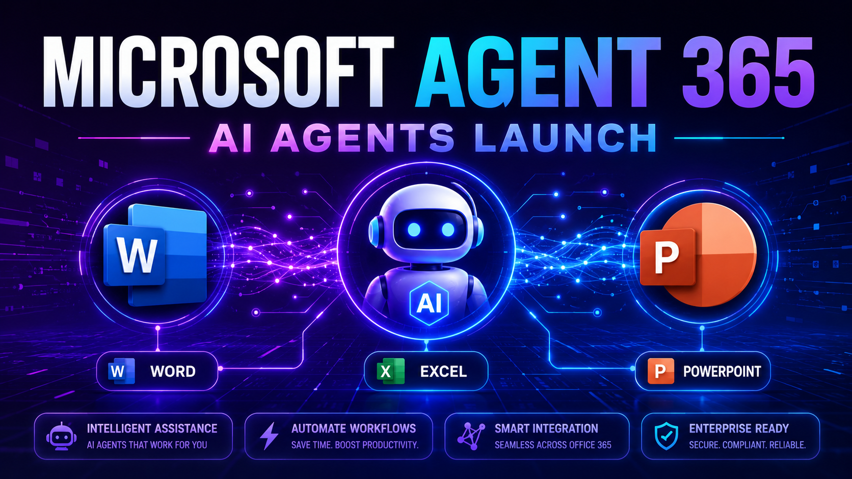 Microsoft Agent 365 AI agents Word Excel PowerPoint 2026 launch