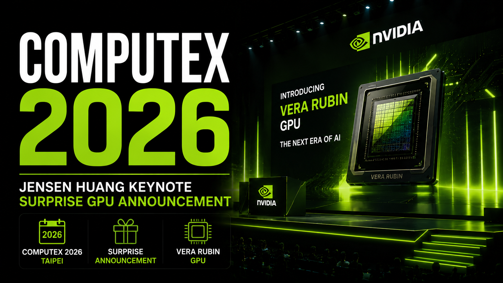 Jensen Huang Computex 2026 Vera Rubin GPU surprise product announcement