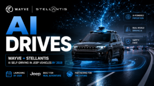 Wayve Stellantis self-driving AI Jeep 2028 launch autonomous vehicles