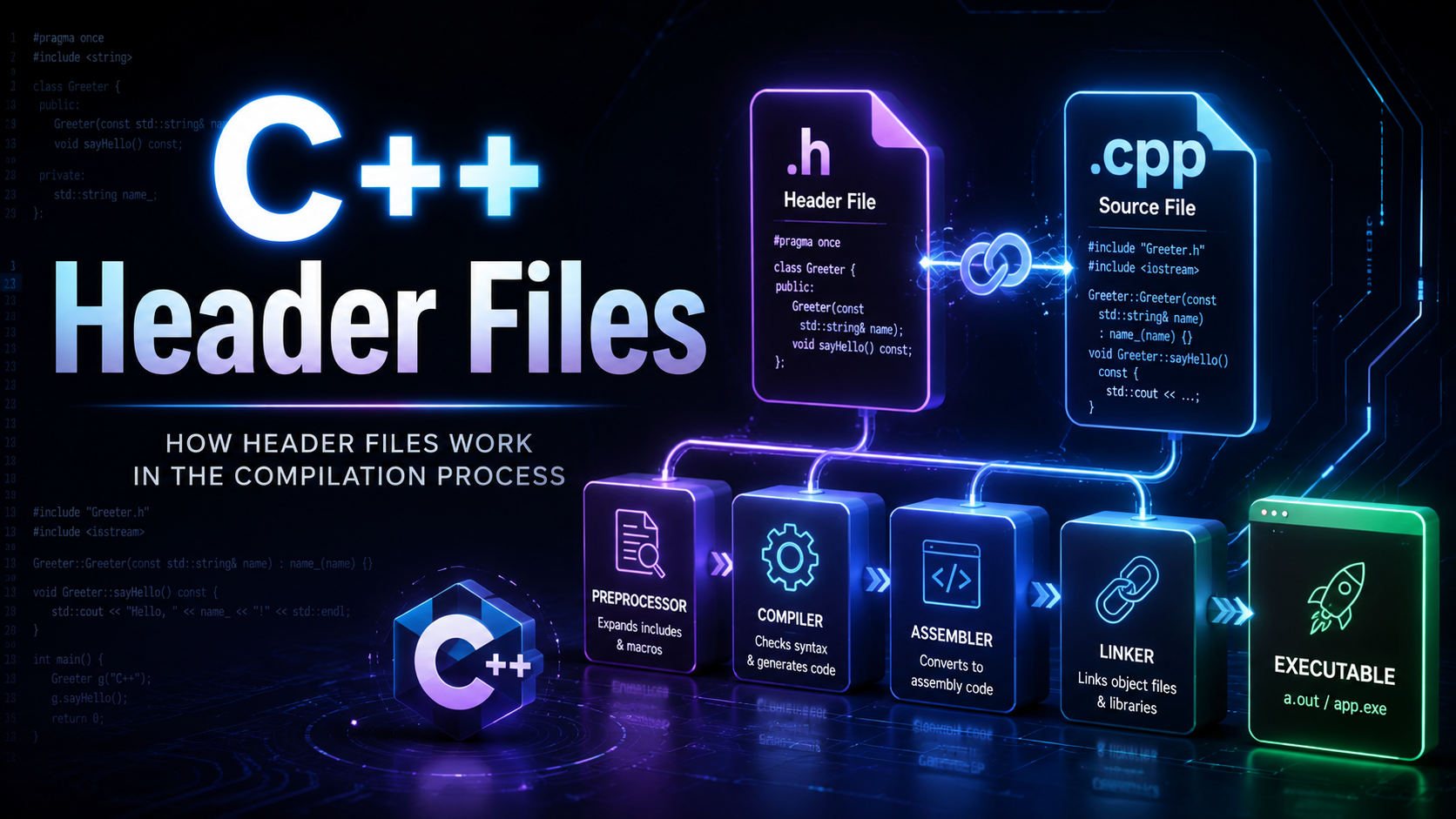 C++ Header Files Compilation Model tutorial