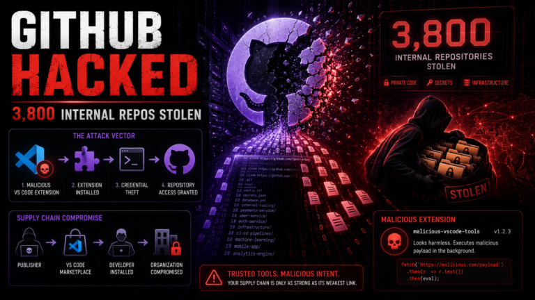 GitHub hacked poisoned VS Code extension 3800 internal repos stolen supply chain attack 2026