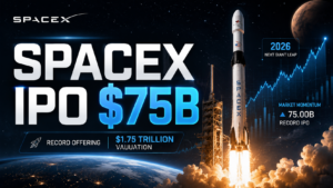 SpaceX IPO 2026 $75 billion record offering at $1.75 trillion valuation biggest IPO ever