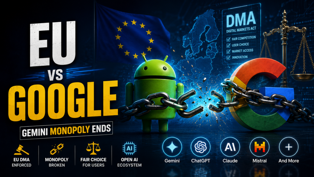 EU Google Android AI rivals Gemini monopoly 2026